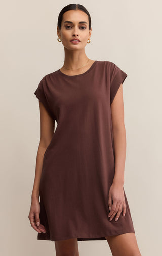 Z Supply Routine Shift Mini Dress- Sandalwood