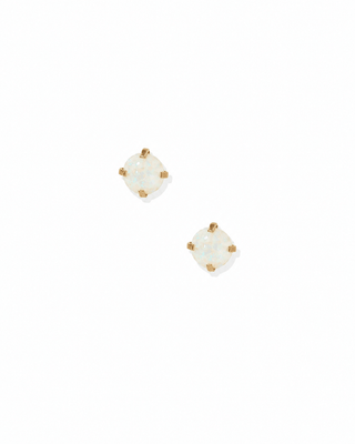 Screwback Stud Earrings - Venus Opal White