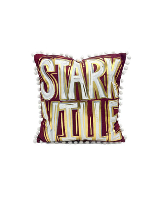 Gold Foil Maroon Starkville Pillow