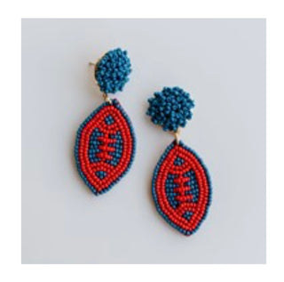 Red and Blue Football Earrings