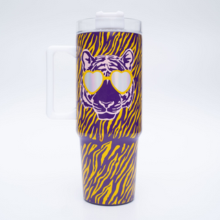 Tiger Tumbler Purple and Gold