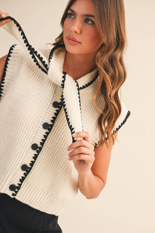 Tie Neck Sweater Vest