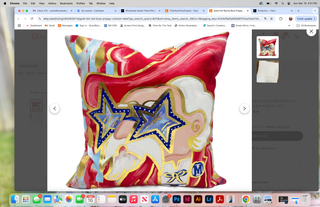 Preppy Red & Blue Colonel Pillow