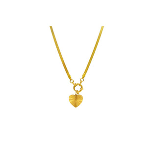 Bursting with Charm - Heart Necklace - Gold
