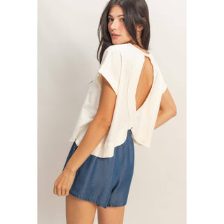 Cross Detail Open Back Top