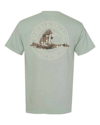 Speckle Bellies Down South Camo Circle Logo