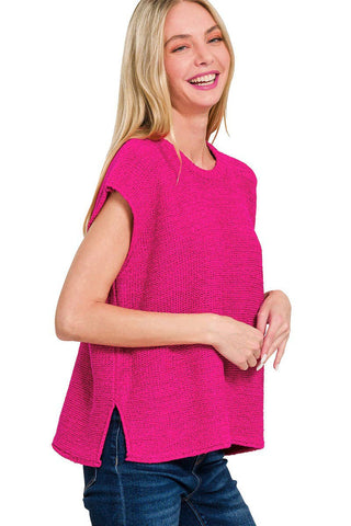 Oversized Crew Neck Sweater Vest