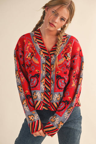 Paisley Cardigan Sweater