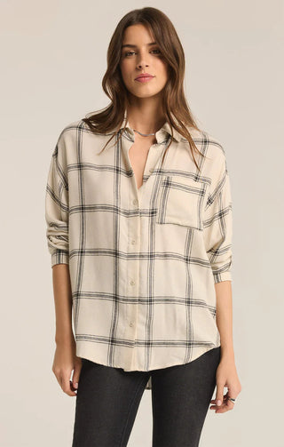 Z Supply River Plaid Button Up Top