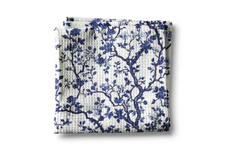 Chinoiserie Branches Floral Kitchen Towel- Blue White Spring