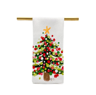 Christmas Splatter Tree Tea Towel - Christmas Hand Towel