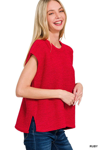 Oversized Crew Neck Sweater Vest