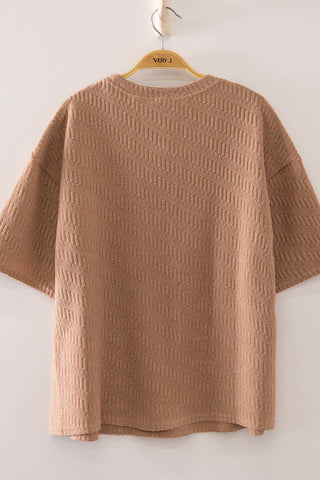 Textured Short Sleeve Top