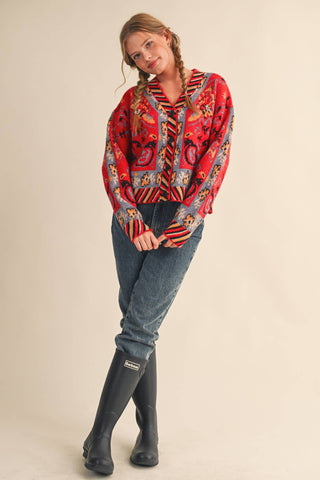 Paisley Cardigan Sweater