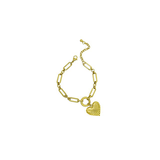 Wrapped in Love Heart Chain Bracelet - PVD Gold