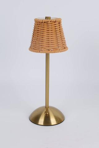 Rechargeable Rattan LED Lamp – Black or Gold- Retail Pack