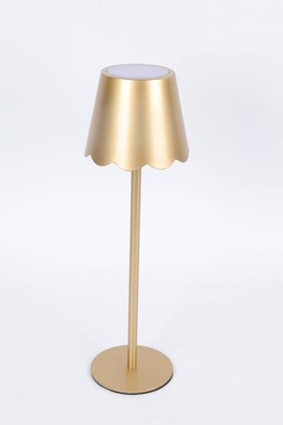 LED Lamp – Scalloped Shade – Gold