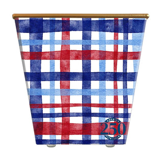 Mini America250 Watercolor Plaid USA Container