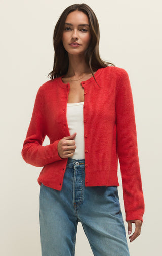Z Supply Medina Cardigan Red Lotus