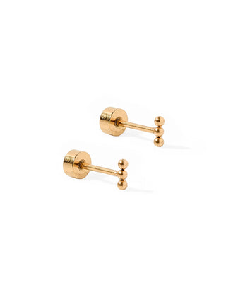 Screwback Stud Earrings - Tally - Gold