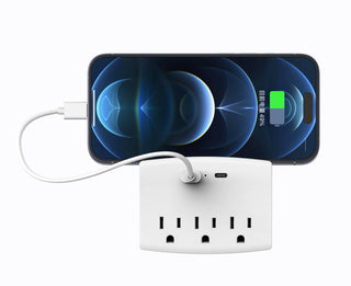 Charging Outlet with Shelf – 3 AC, 2xUSB-C & 1xUSB-A Ports