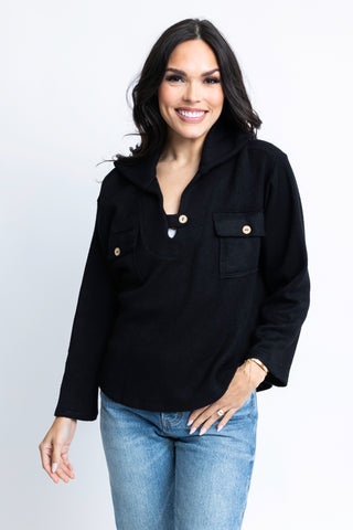 Karlie Solid Pocket Fleece Top