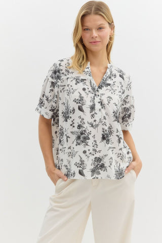 Black Floral Top