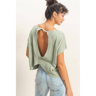 Cross Detail Open Back Top