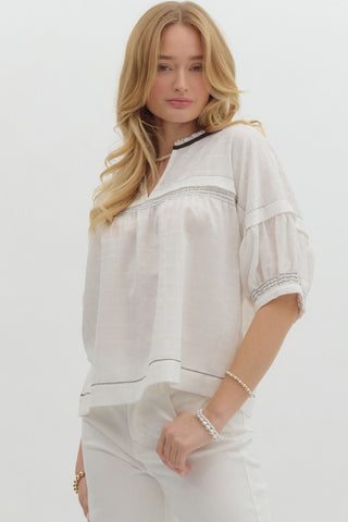 White Pintuck Top