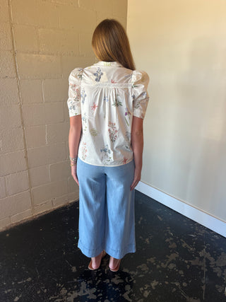 Cream Floral Top
