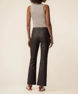 KUT FROM THE KLOTH Kelsy Coated High Rise Ankle Flare in Chocolate