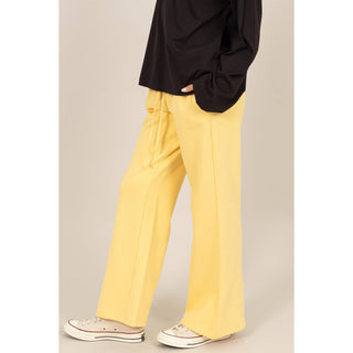 Mid-Rise Drawstring Wide Leg Pants