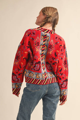 Paisley Cardigan Sweater