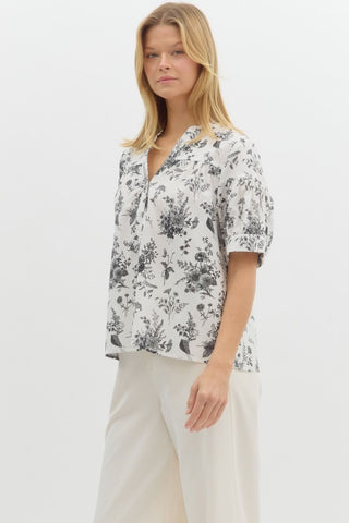 Black Floral Top