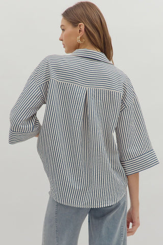 Indigo Stripe Top
