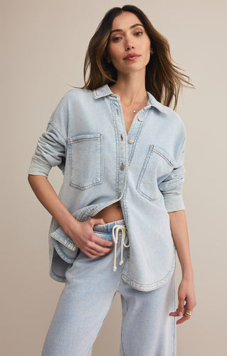 All Day Denim Knit Jacket Washed Indigo