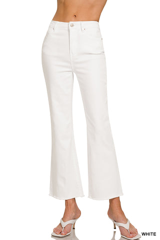 Color Cropped Flare Jeans