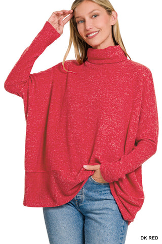 Brushed Melange Turtleneck Sweater