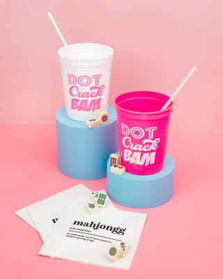 Dot Crack Bam Mahjong Stadium Cups | Set of 8