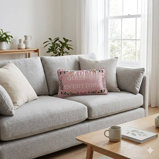 Queen Of Everything Embroidered Pillow