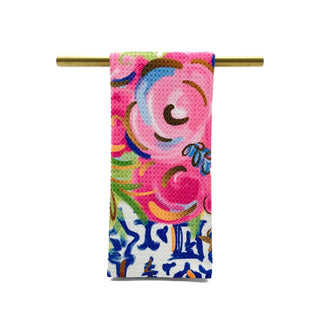 Jewel Chinoiserie Blooms Tea Towel - Spring Hand Towel