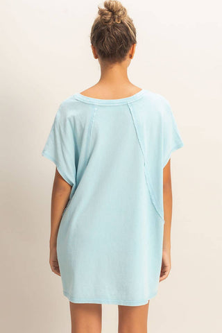 Oversized V-Neck Mineral Washed Top