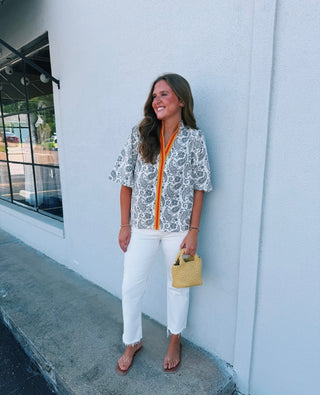 Paisley Popover Top
