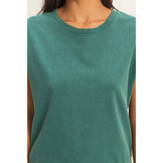 Sleeveless Crew Neck Top and Shorts Set