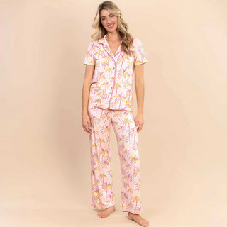 Pink Palm Pajama Pants Set