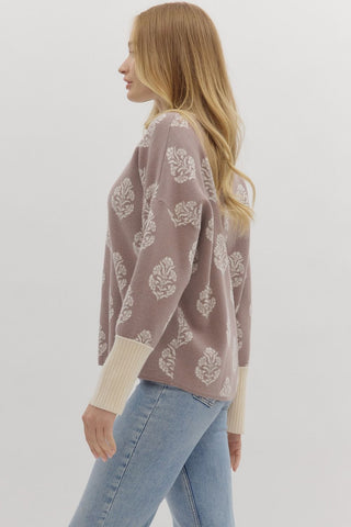 Mocha Botanical Sweater