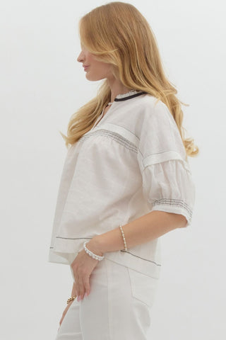 White Pintuck Top