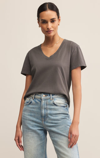 Z Supply Weekdays V-Neck Tee Washed Grey