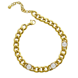 Isla Everyday Chain Bracelet - Cuban w/ CZ - PVD Gold