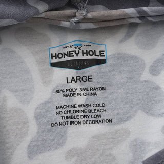 Honey Hole Outdoors Youth LS Performance Hoodie - Smoke Camo